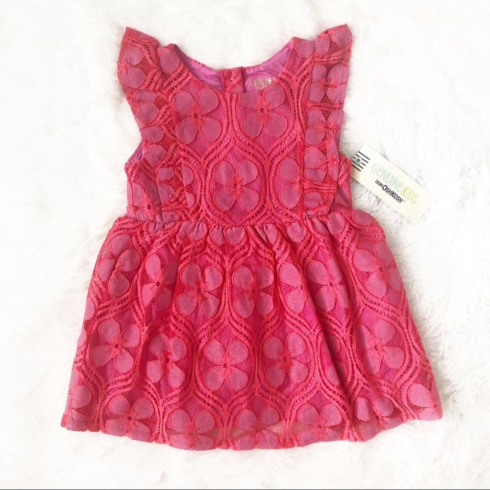 GENUINE KIDS FROM OSHKOSH FLORAL PINK DRESS